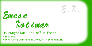 emese kolimar business card